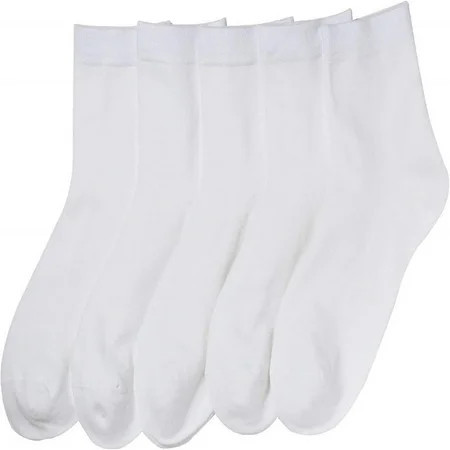 Qalabka 5 Pairs of white socks machine washable women s socks for various occasions anti-odor socks (white) | Walmart (US)