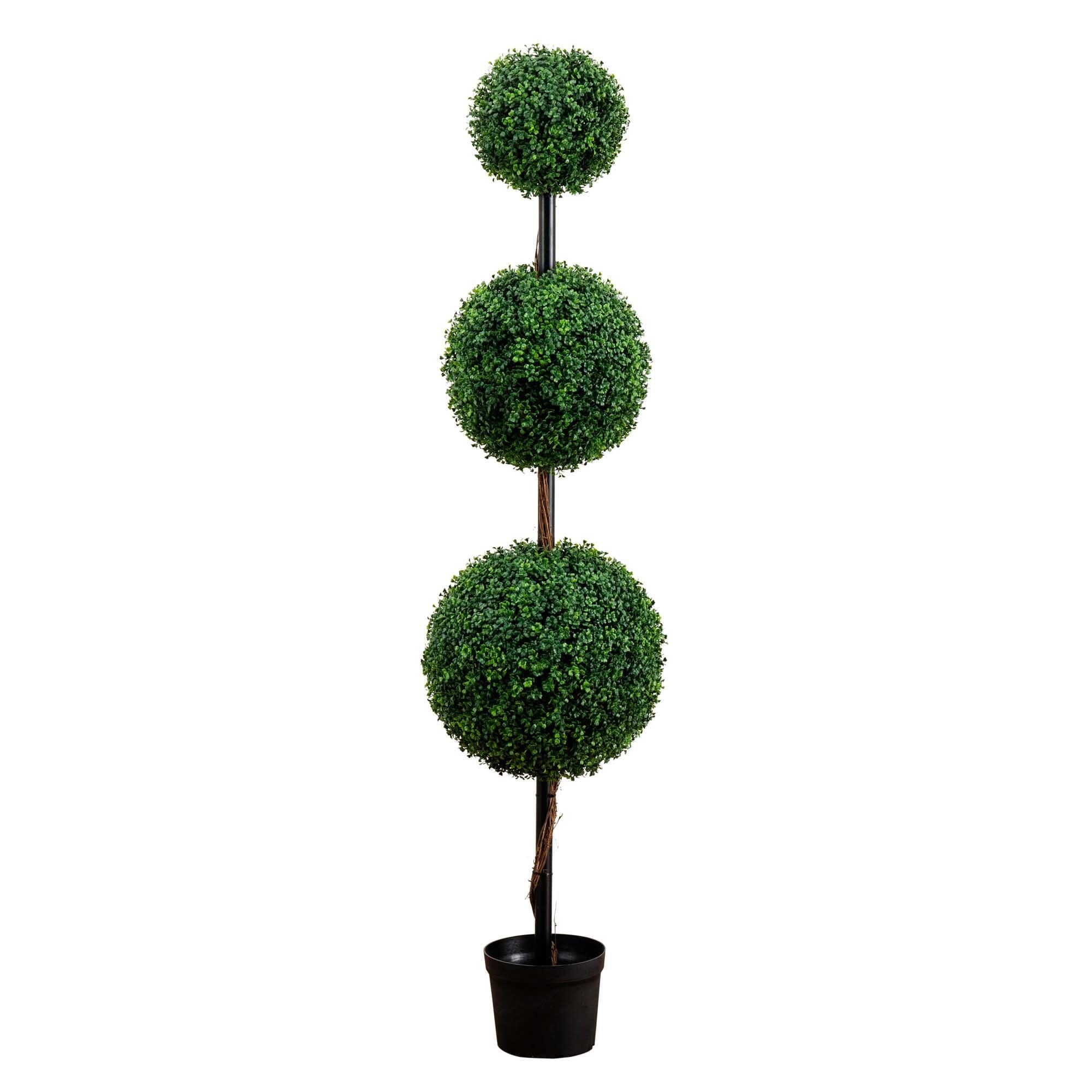 6’ Artificial Triple Ball Boxwood Topiary Tree (Indoor/Outdoor) | Nearly Natural | Nearly Natural