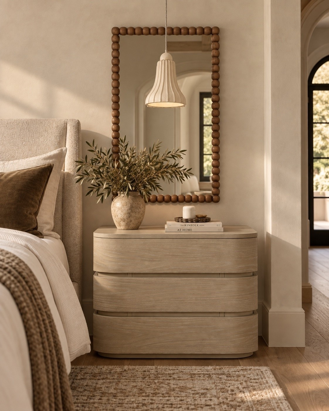 The cutest nightstand maybe ever! I'm obsessed with the rounded style and the ample storage space. And these gorgeous pendants add shape, texture, and ambience. Love!

#LTKHome
