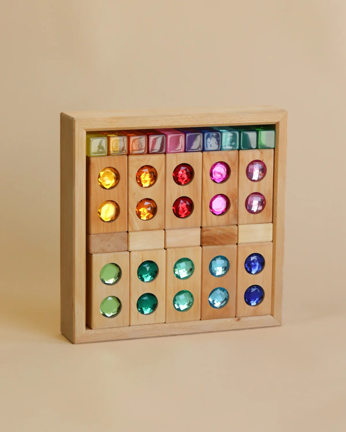 Bauspiel Gem Blocks with Lucent Cubes (45 pieces) - ships late November | Odin Parker