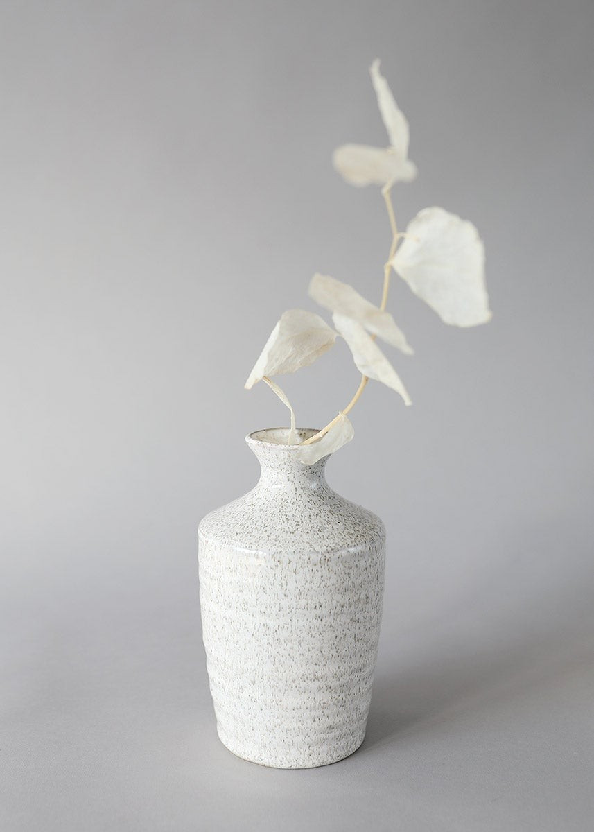 Distressed White Ceramic Hari Vase - 6.25" Tall | Afloral (US)