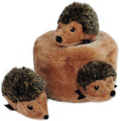 ZippyPaws Burrow Squeaky Hide and Seek Plush Dog Toy, Hedgehog Den, Puzzle Set | Chewy.com