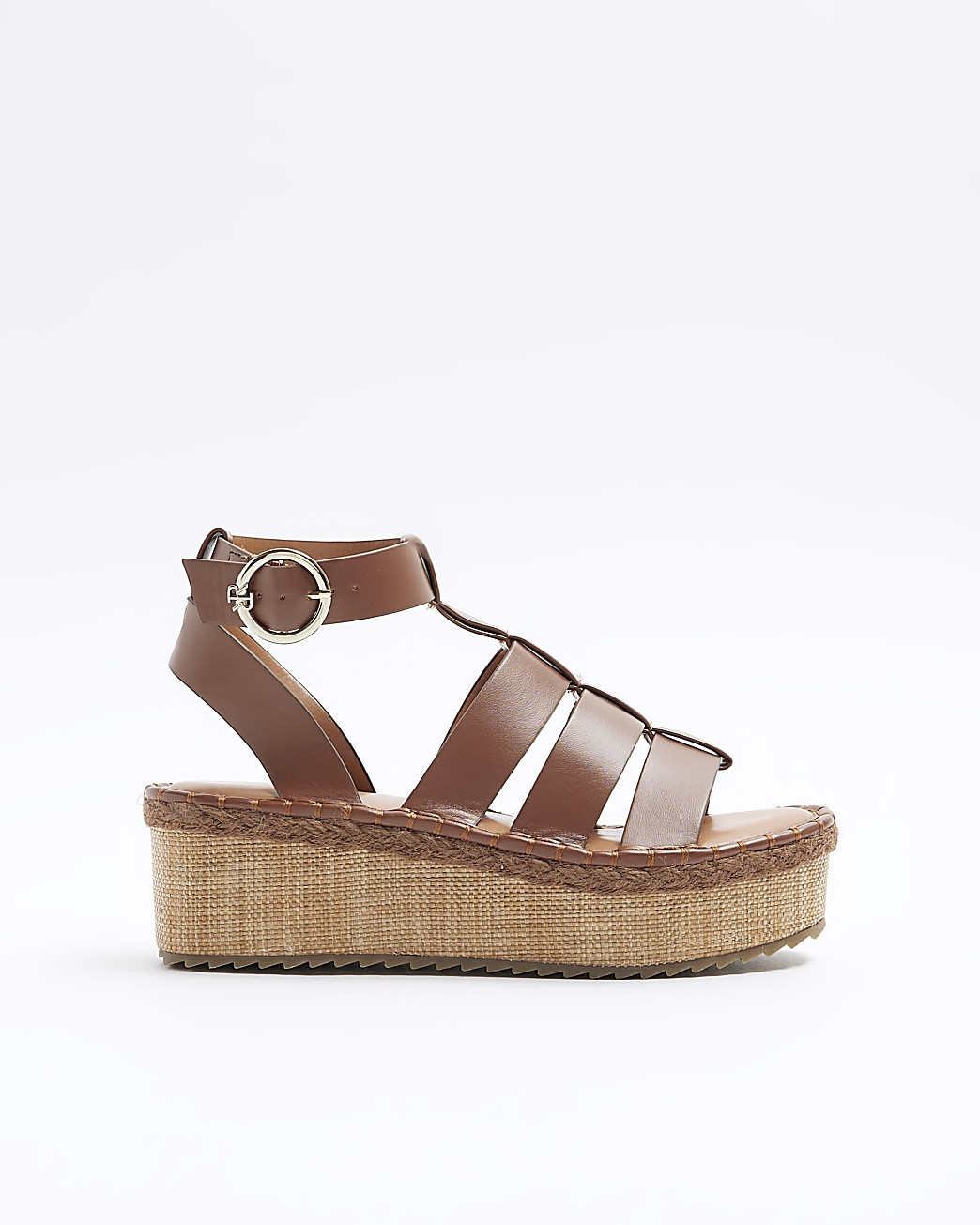 Brown gladiator Flatform Sandals | River Island (UK & IE)