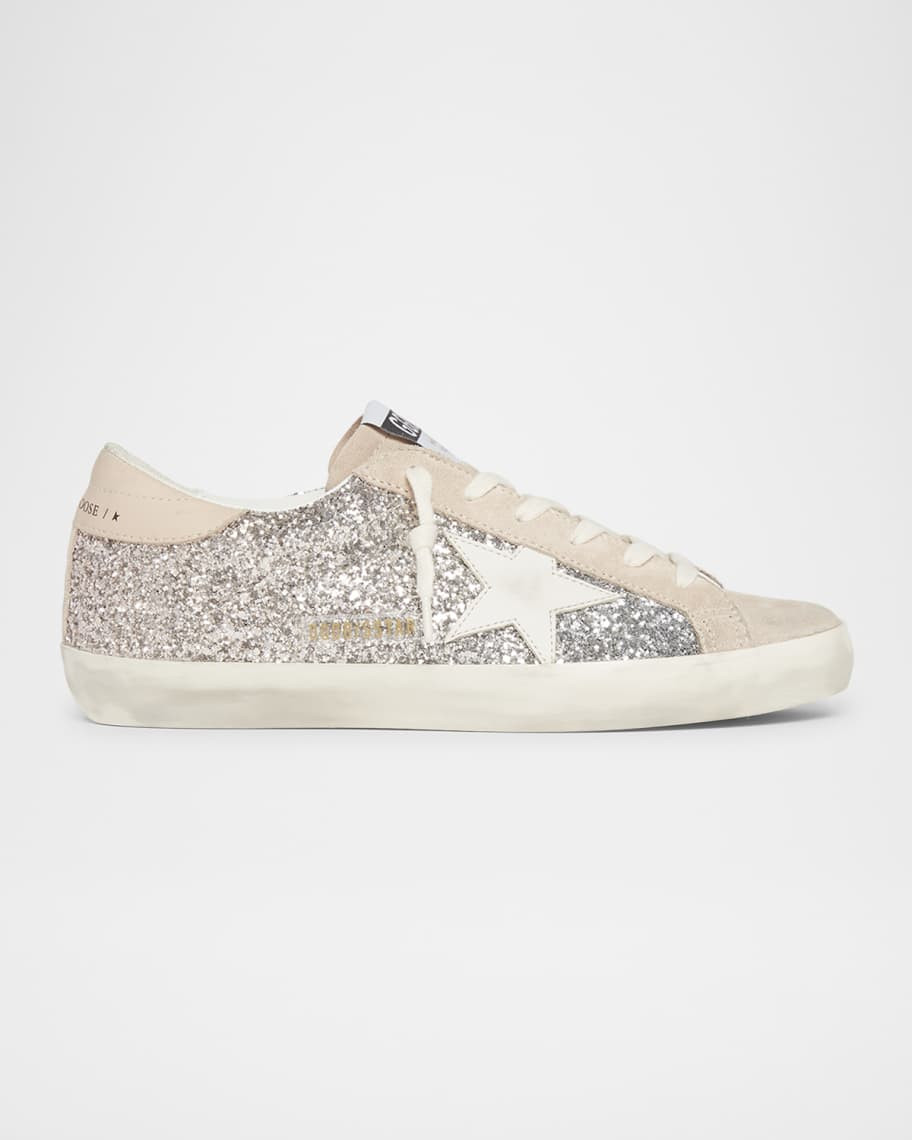 Golden Goose Super-Star Glitter Leather Low-Top Sneakers | Neiman Marcus