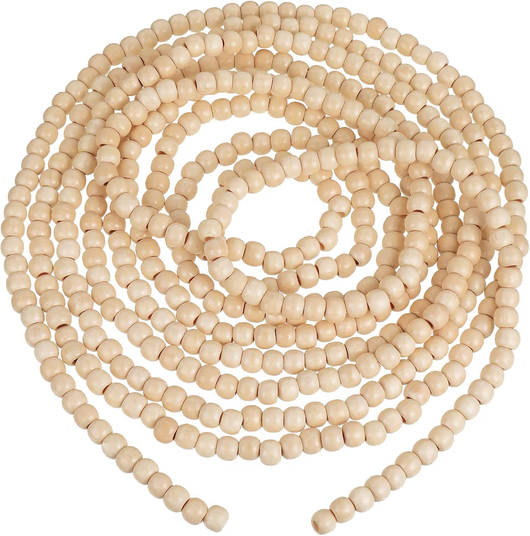 WILLBOND 16 Feet Christmas Wood Bead Garland Wooden Bead Garland for Christmas Tree Holiday Decor... | Amazon (US)