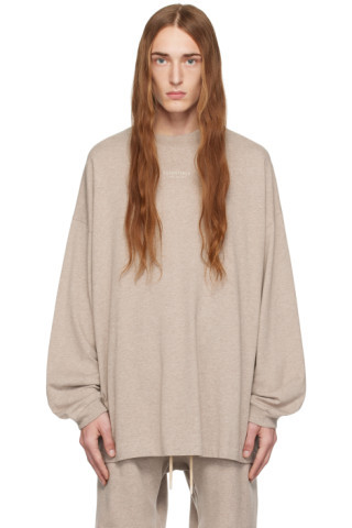 Beige Crewneck Long Sleeve T-Shirt | SSENSE