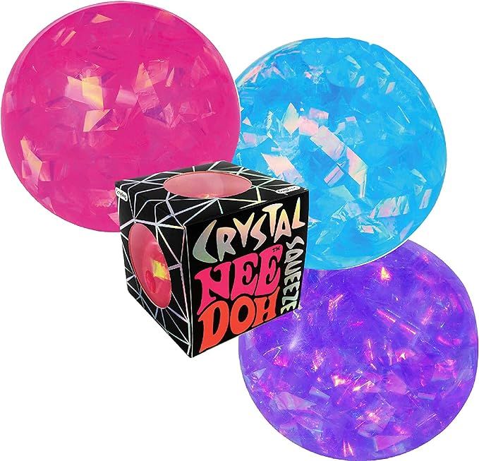 Nee-Doh Schylling Crystal Squeeze Groovy Glob! Squishy, Squeezy, Stretchy Stress Balls Blue, Pink... | Amazon (US)