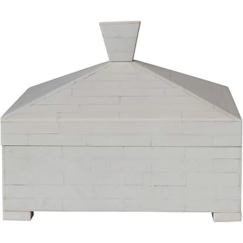 Decorative Storage Box with Pyramid Lid and Knob, Ivory | Amazon (US)