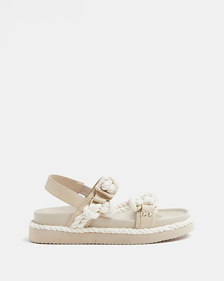 Beige rope detail chunky sandals | River Island (UK & IE)