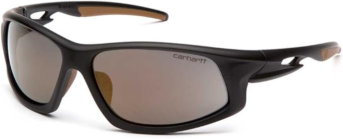 Carhartt Ironside Safety Glasses, Retail Clamshell Packaging, Black/Tan Frame, Sandstone Bronze A... | Amazon (US)