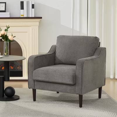 Mid-Century Modern Accent Chairs,Modern Linen Fabric Armchair for Living Room,Comfy Sofa Chairs with Scooped Arms, for Office Bedroom Reading Spaces | Target