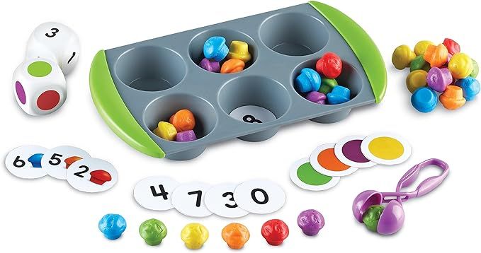 Learning Resources Mini Muffin Match Up Counting Toy Set, Fine Motor, 76Piece, Ages 3+ | Amazon (US)