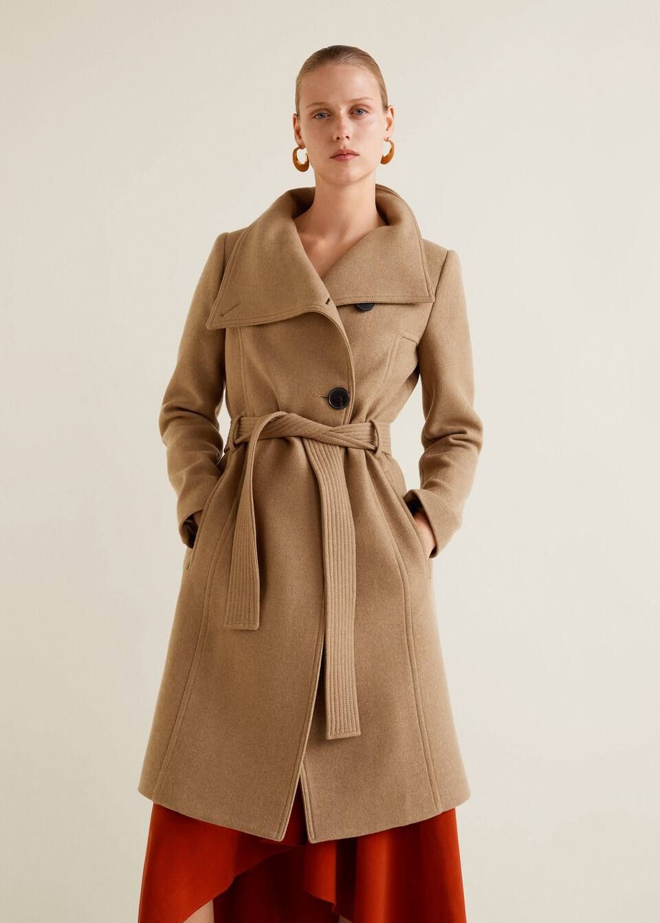 Belted wool coat - Women | MANGO (US)