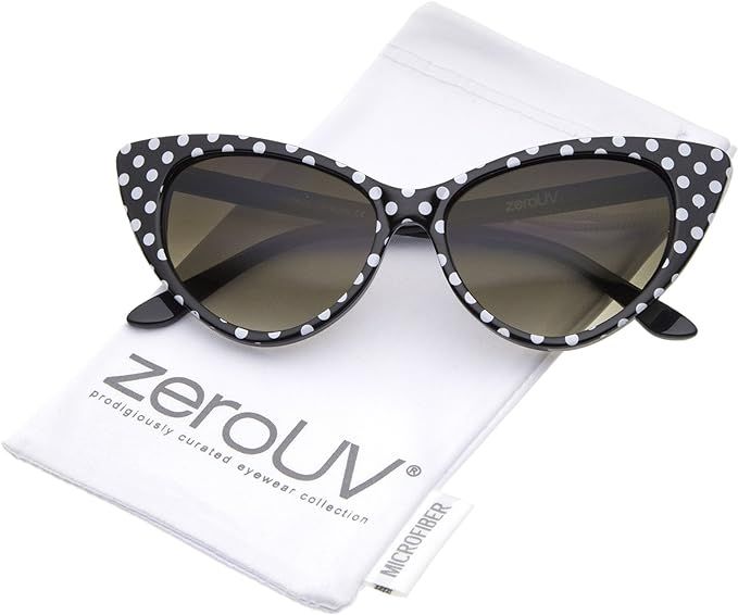 zeroUV - Women's Retro Oversized High Point Cat Eye Sunglasses 54mm | Amazon (US)