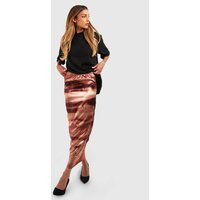 Womens Satin Marble Print Midaxi Skirt - Brown - 6 | boohoo (US & Canada)