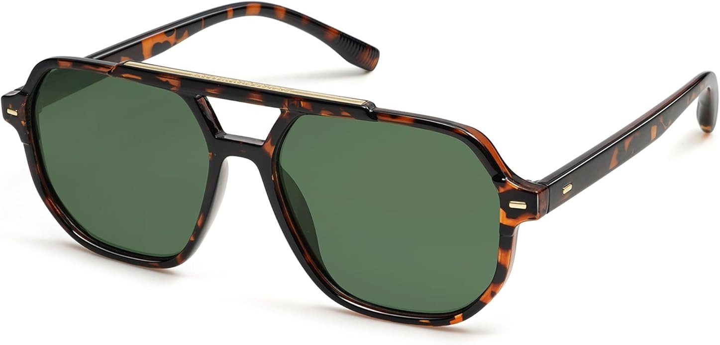 SOJOS Retro Trendy Aviator Polarized Sunglasses Men Women Vintage 70s Square Stylish Frame Sun Gl... | Amazon (US)