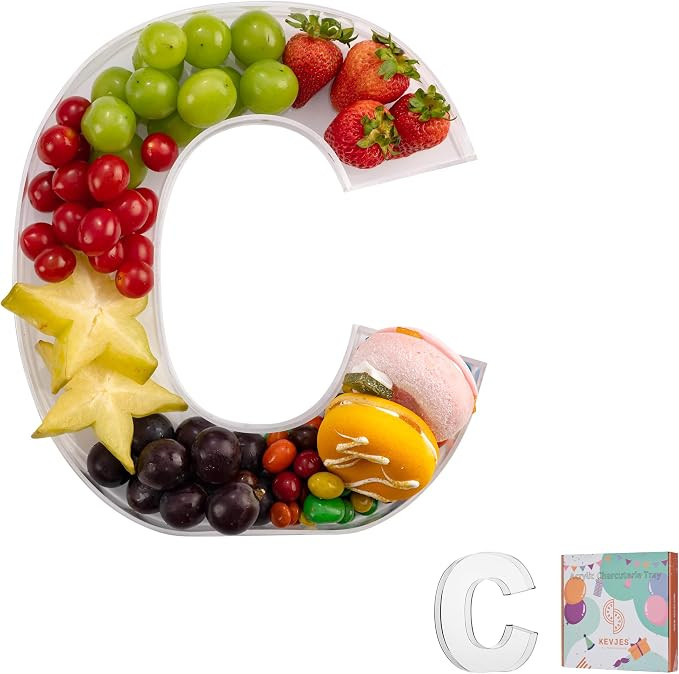 11" Clear Acrylic Letter & Number Charcuterie Tray-Reusable Fillable Alphabet Box for Displaying ... | Amazon (US)