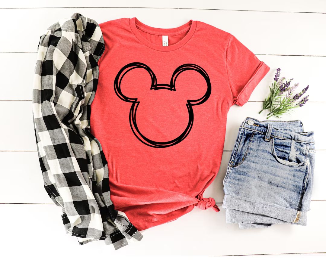 Disney shirt for women, Mickey outline shirt, Disneyworld shirt, Disneyland shirt, unisex fit | Etsy (US)