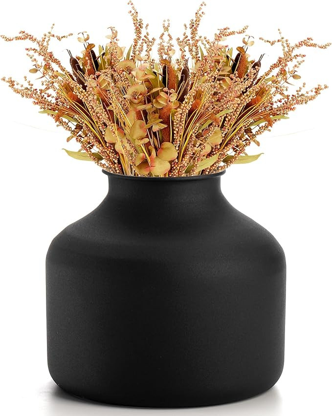 Goaste Metal Matte Flower Vase, Small Black Vases for Flower, 6.5 Inch Tall Iron Frosted Flower A... | Amazon (US)