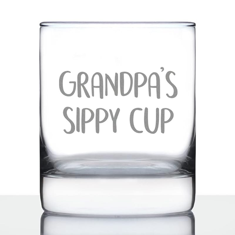 Grandpa's Sippy Cup - Unique Whiskey Rocks Glass for Grandfathers - Cute Grandparents Themed Gift... | Amazon (US)