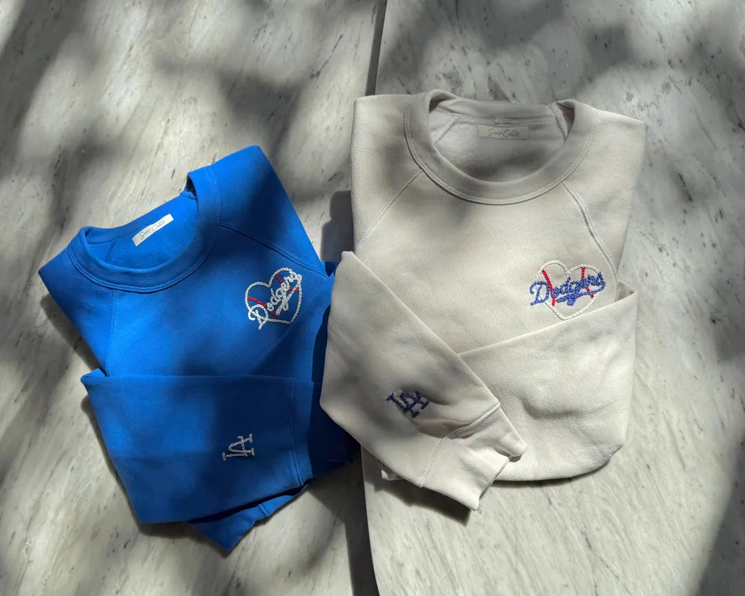 Hand Embroidered Dodgers Sweatshirt: LA Baseball Fan Gift - Etsy | Etsy (US)