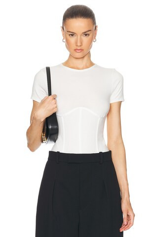 fleur du mal Organic Cotton T-Shirt Bodysuit in White | FWRD 