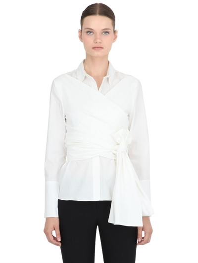 WRAP FRONT COTTON SHIRT | Luisaviaroma