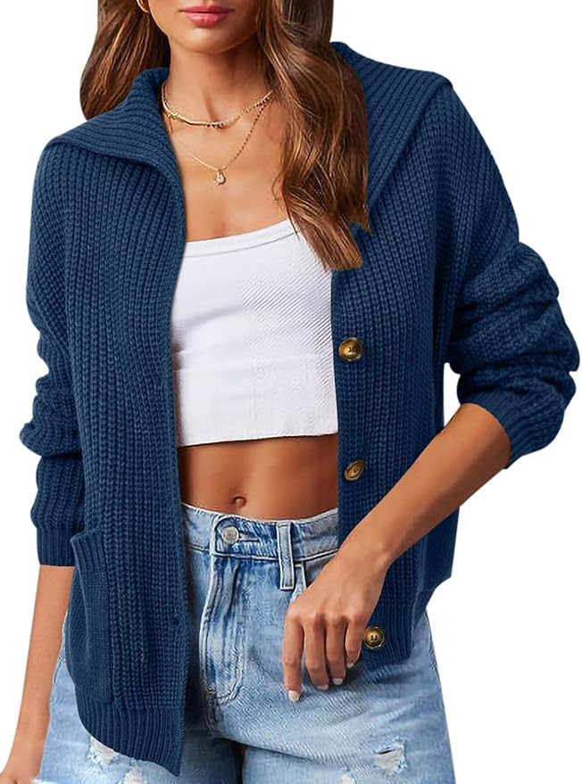 PRETTYGARDEN Women’s Button Down Sweaters for Women Long Sleeve Open Front Cardigan Knit Outfit... | Amazon (US)