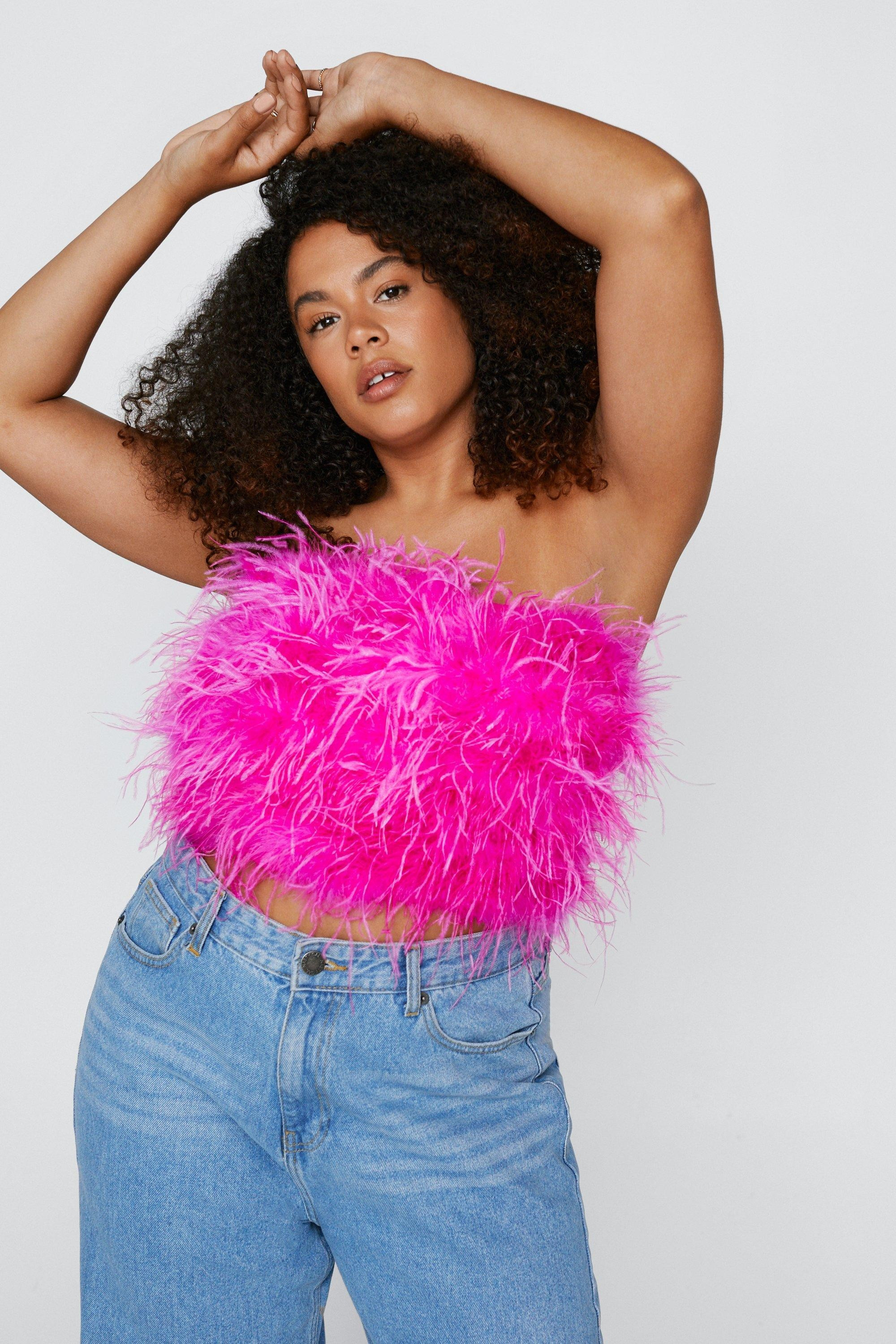 Plus Size Feather Bandeau Top | Nasty Gal (US)