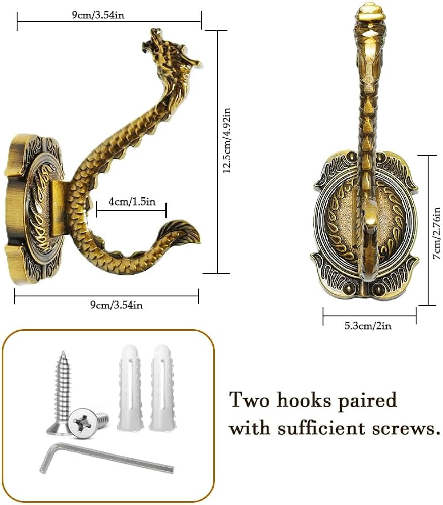 Vintage Wall Hooks Heavy Duty Wall Mounted, Vintage Hooks 2Pcs Coat Hooks Decorative Hook for Coa... | Amazon (US)