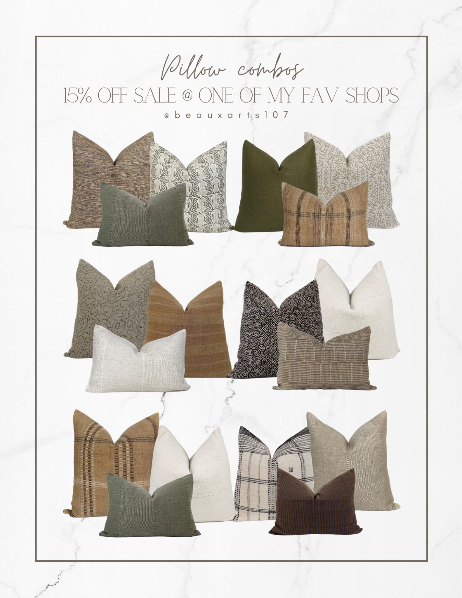 Get 15% off at one of my favorite pillow shows! Check out my pillow combos! 

#LTKhome #LTKFind #LTKsalealert