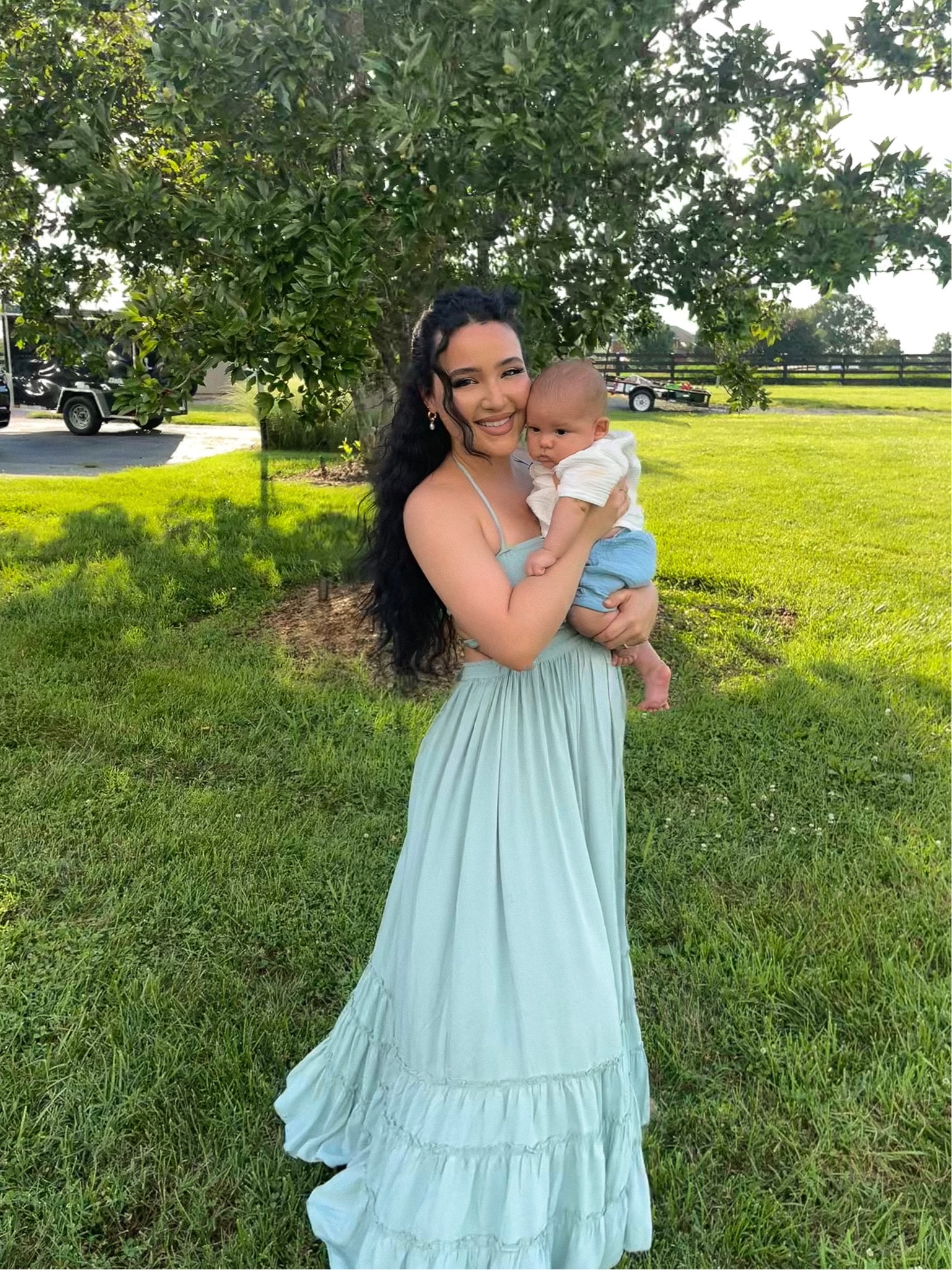 First family photos with our baby! Loved this dress 🩵 

#LTKunder50 #LTKbaby #LTKbeauty