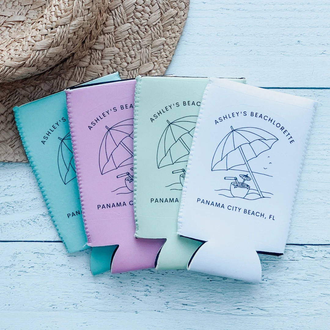 Tropical Bachelorette Party, Custom Can Cooler, Beach Bach, Beach Bachelorette Party, Beach party... | Etsy (US)