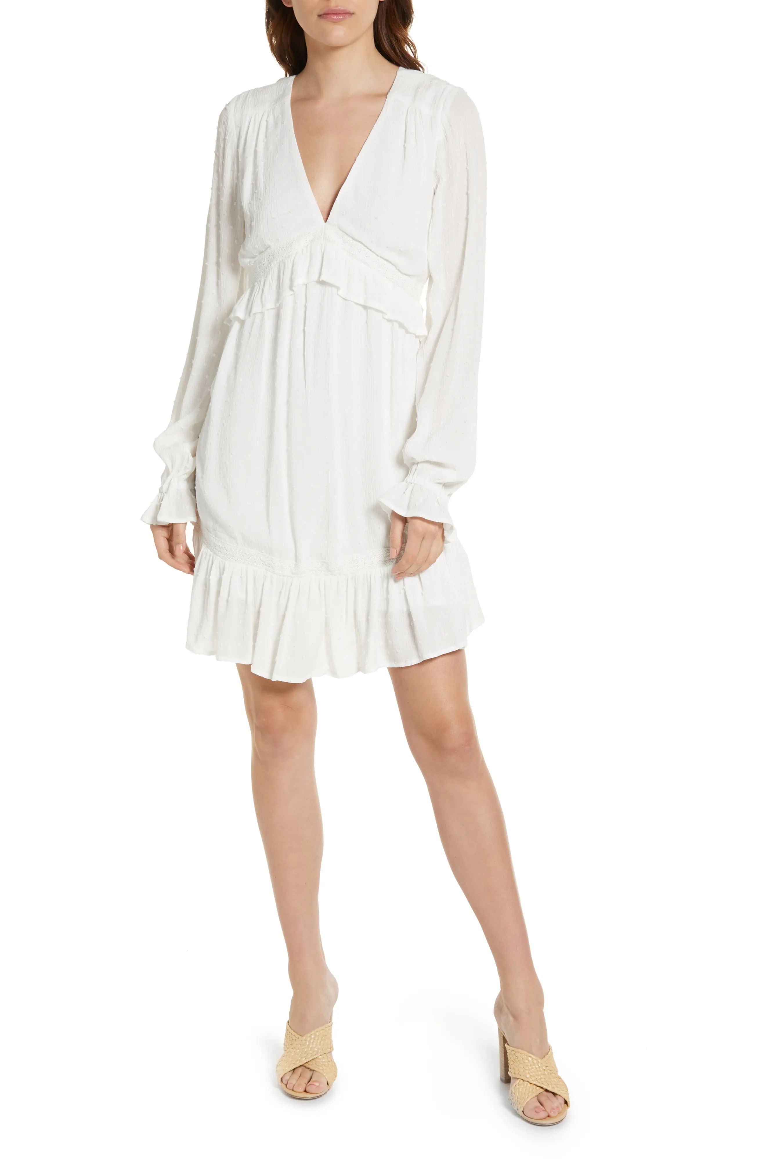 PAIGE Odelise Long Sleeve Dress in White at Nordstrom, Size Small | Nordstrom