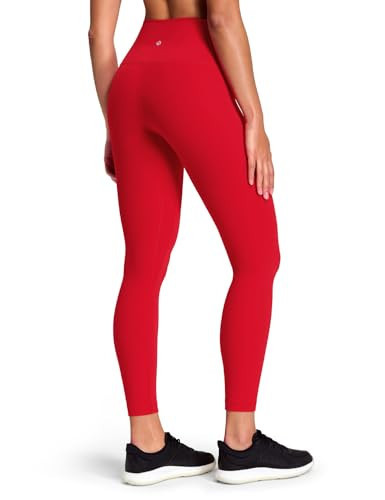 HeyNuts Workout Pro 7/8 Leggings for Women, High Waisted Compression Workout Leggings Athletic Tummy Control Buttery Soft Yoga Pants 25'' True Red M(8/10) | Amazon (US)