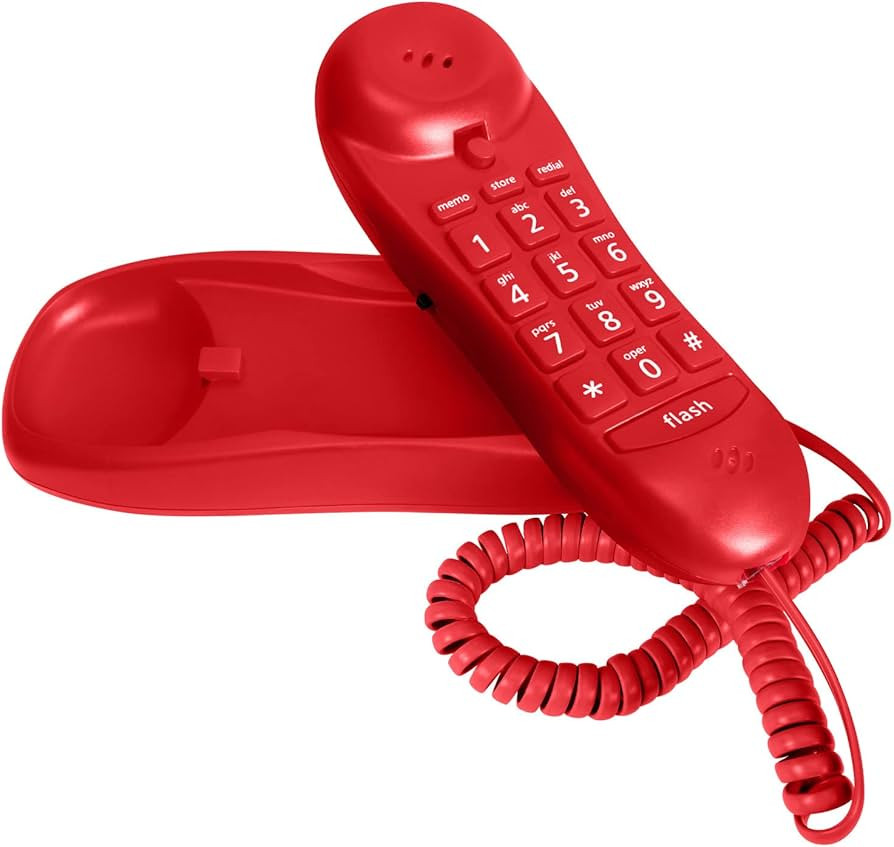 Slimline Red Colored Phone for Wall Or Desk with Memory | Amazon (US)