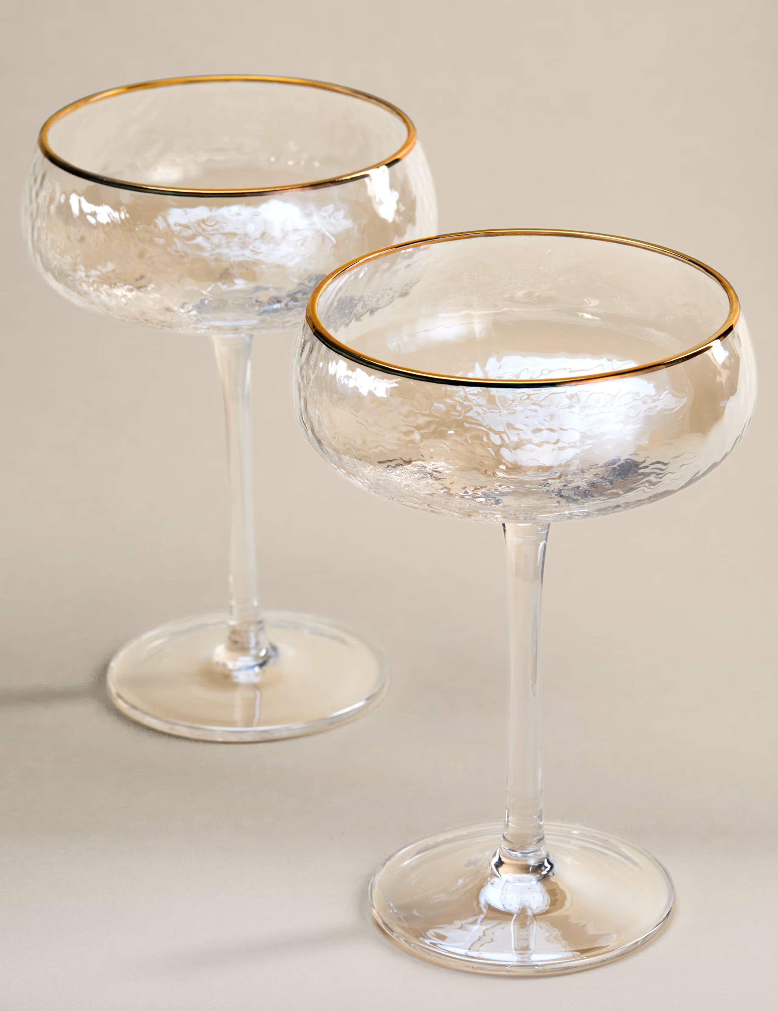 Set of 2 Hammered Lustre Coupe Glasses | Marks & Spencer (UK)