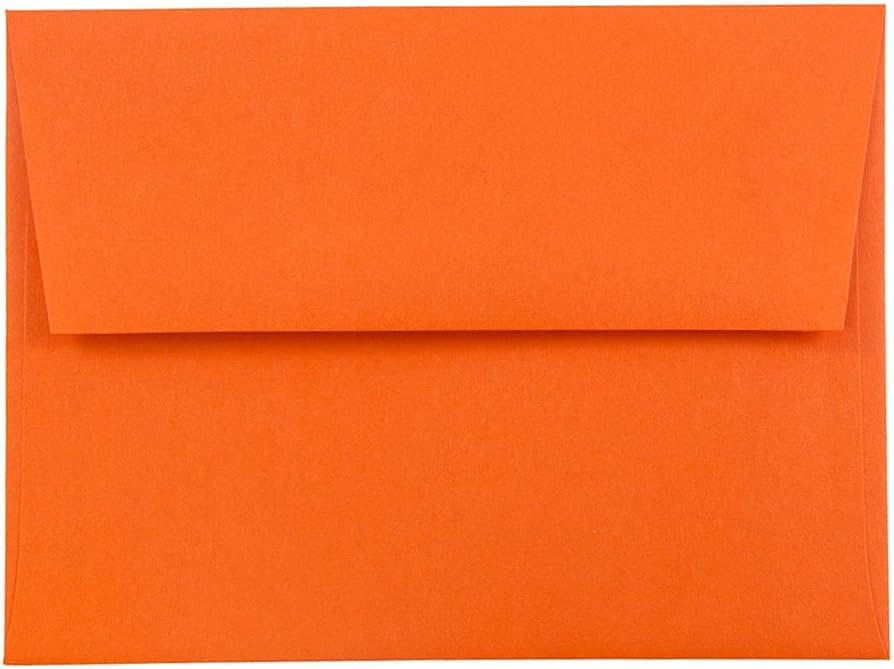 JAM PAPER A2 Colored Invitation Envelopes - 4 3/8 x 5 3/4 - Orange Recycled - 50/Pack | Amazon (US)