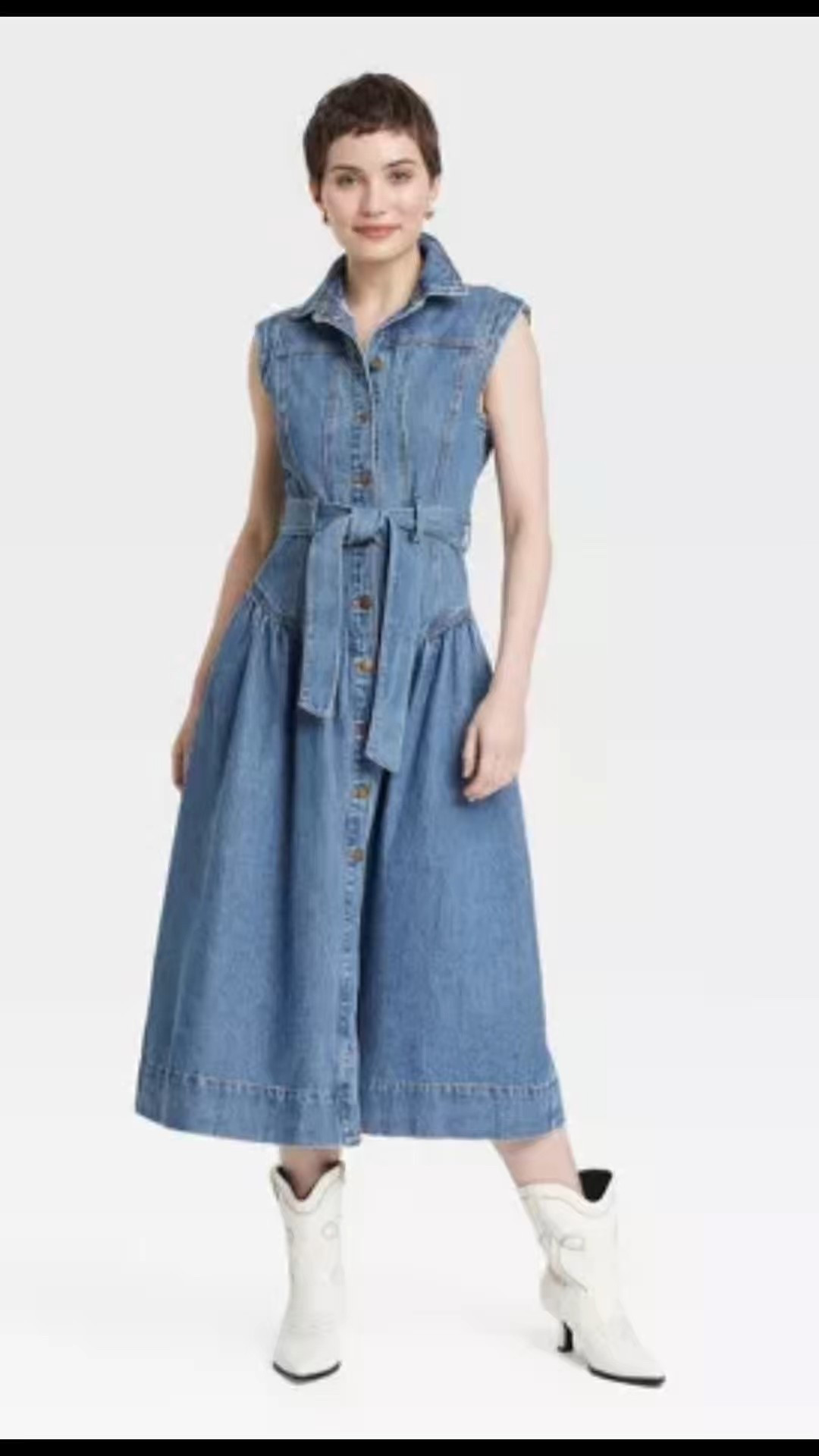 Women's Tie-Waist Midi A-Line Denim Dress

$28.00 reg $40.00

#LTKSaleAlert #LTKWatchNow #LTKFindsUnder50