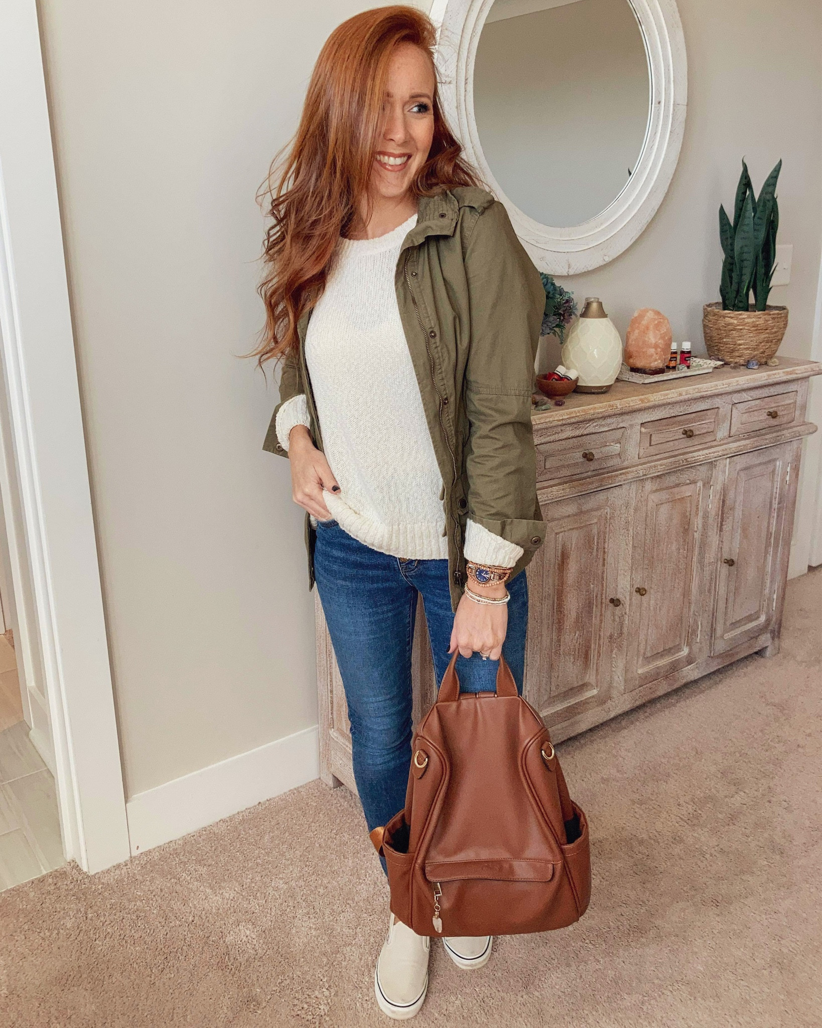 Thanksgiving outfit inspiration 2023. 
This neutral sweater is so versatile and can be worn so many different ways. It’s perfect for this Thanksgiving holiday.

#LTKSeasonal #LTKstyletip #LTKHoliday