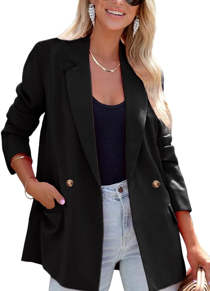 ARTFREE Womens Casual Blazer Button Lapel Long Sleeve Work Business Fashion Blazers Jackets Outfi... | Amazon (US)