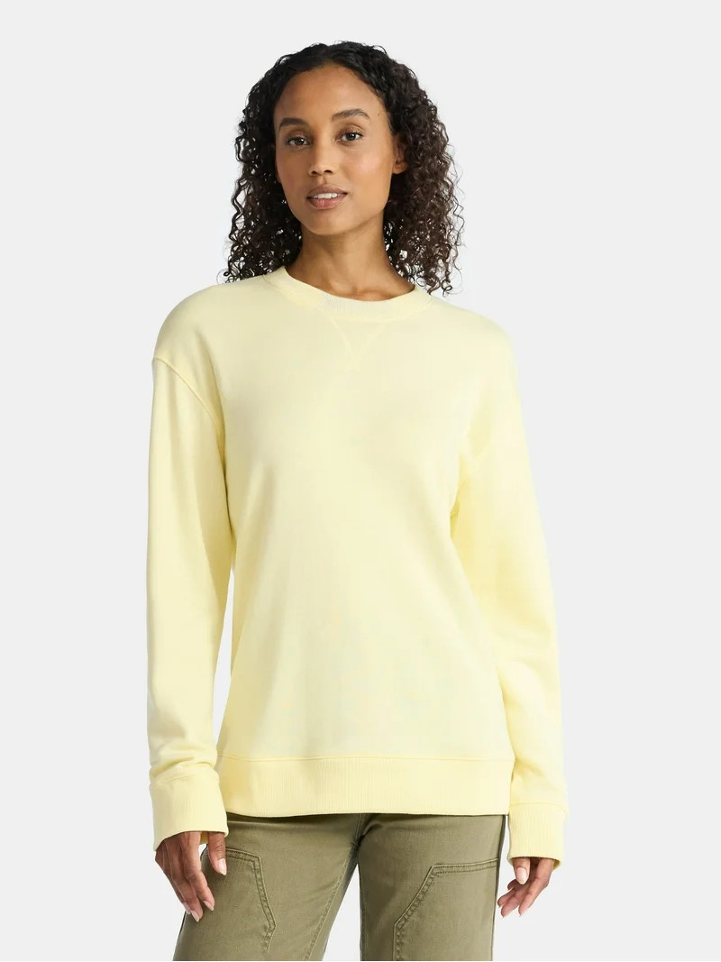 Time and Tru Women's and Women's Plus Crewneck Sweatshirt with Long Sleeves, Sizes XS-4X | Walmart (US)