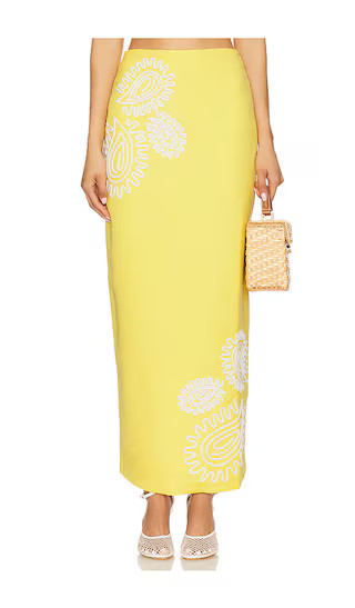 Carly Maxi Skirt in Lemon | Revolve Clothing (Global)