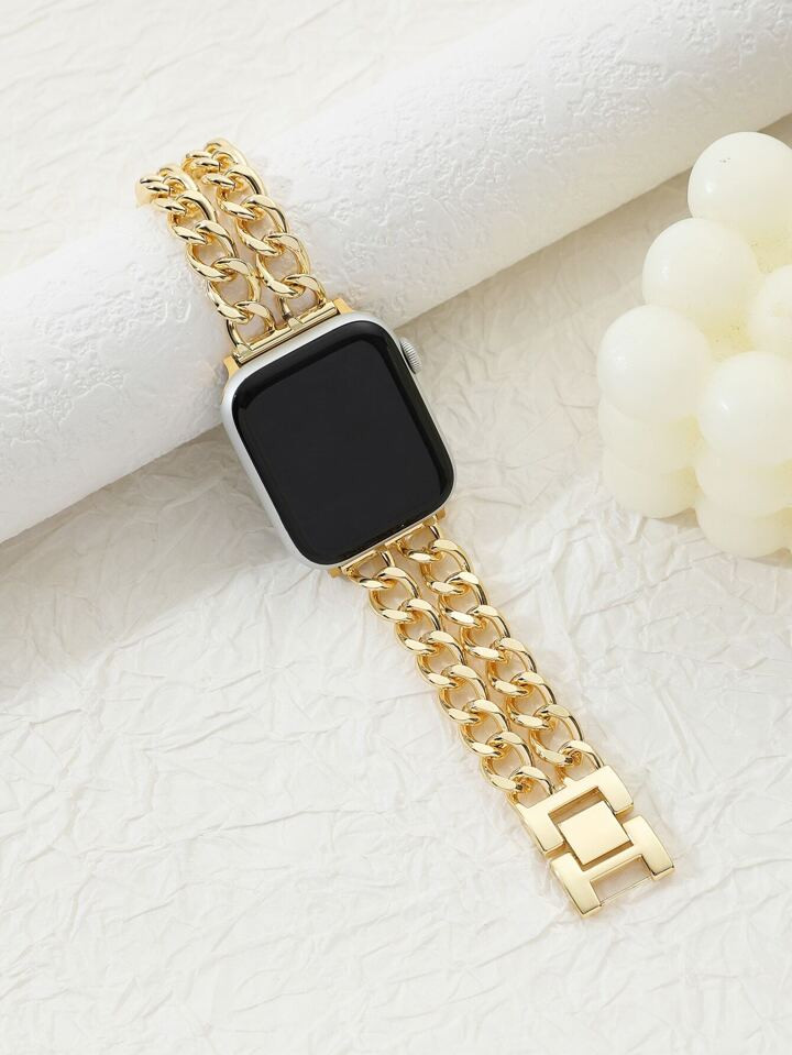 Chain Decor Zinc Alloy Watchband Compatible With Apple Watch | SHEIN