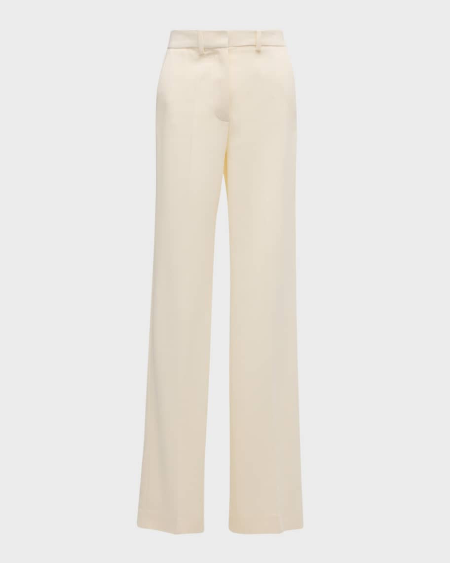 Joseph Morissey Mid-Rise Straight-Leg Cady Pants | Neiman Marcus