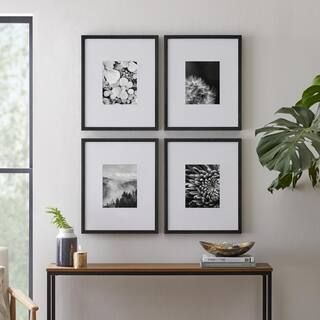 StyleWell 16" x 20" Matted to 8" x 10" Black Gallery Wall Picture Frame (Set of 4) H5-PH-1158 - T... | The Home Depot