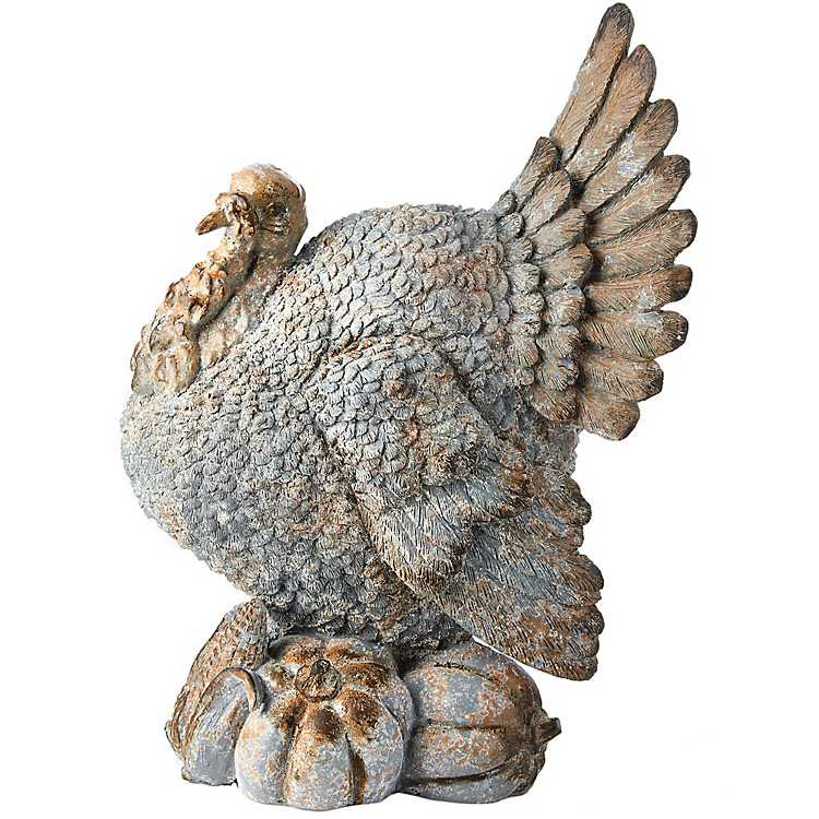 Antique Turkey with Pumpkins Statue | Kirkland's Home