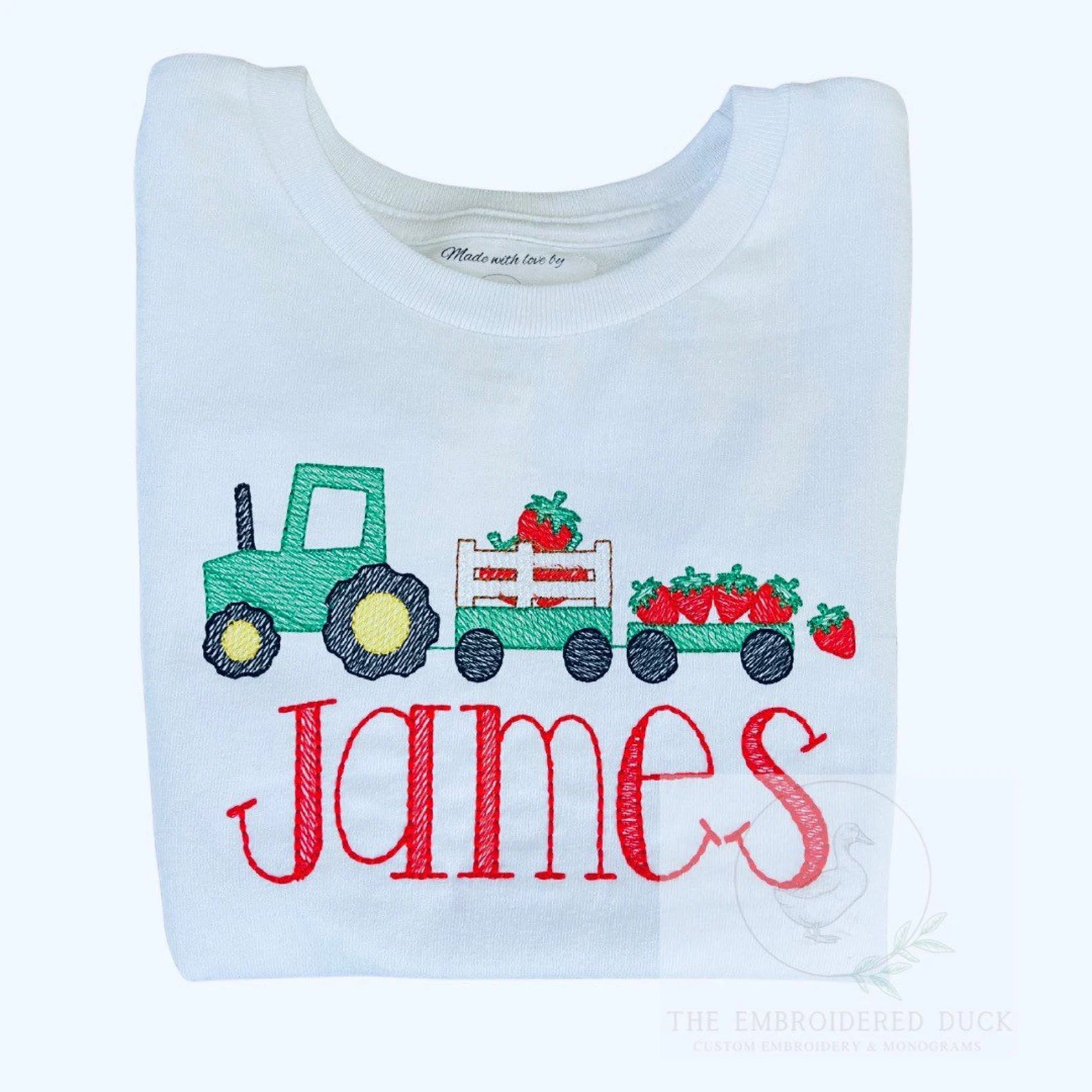Boys Strawberry Tractor Shirt Boys Personalized Shirt | Etsy | Etsy (US)