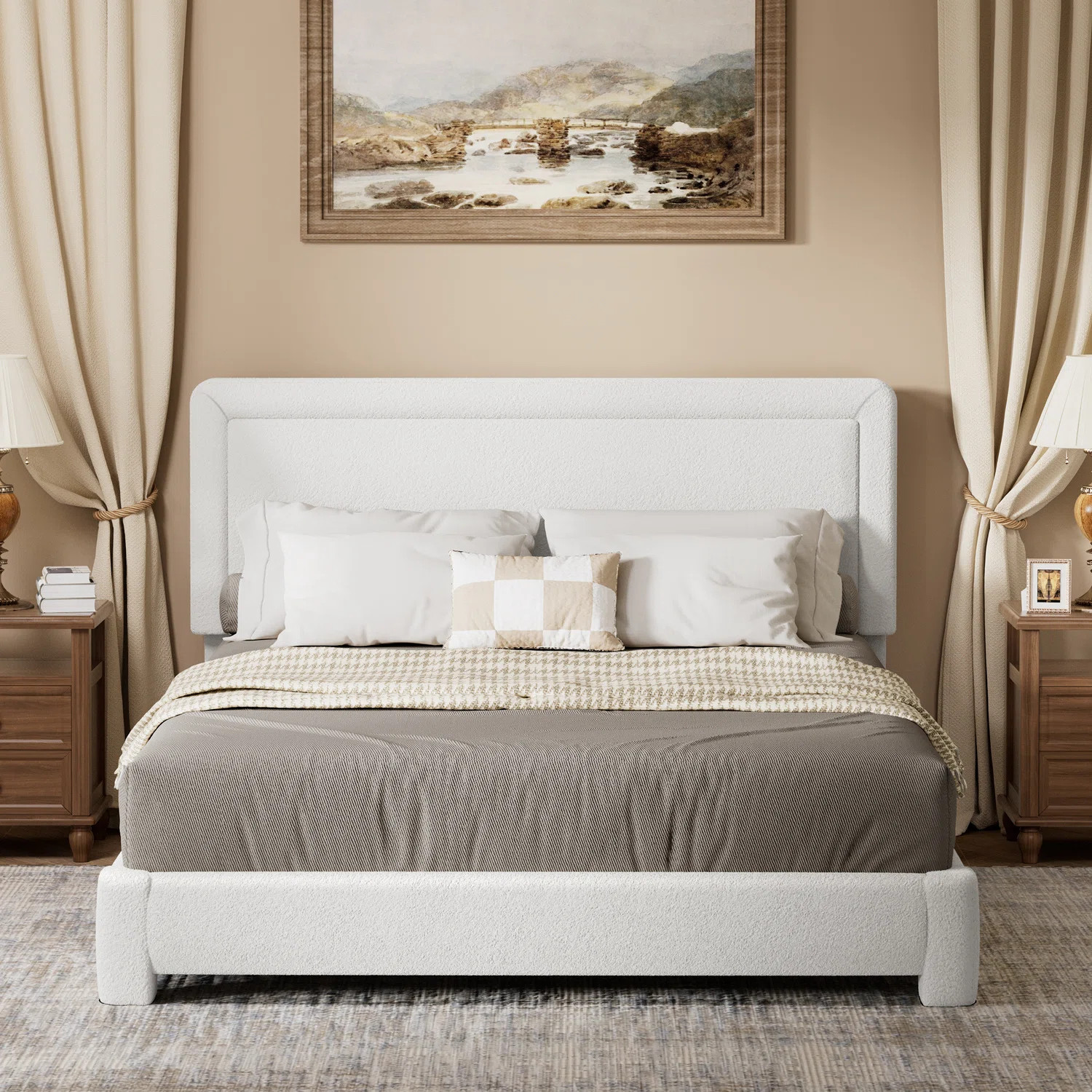 Upholstered Bed Frame With Headboard, No Box Spring Required | Wayfair North America