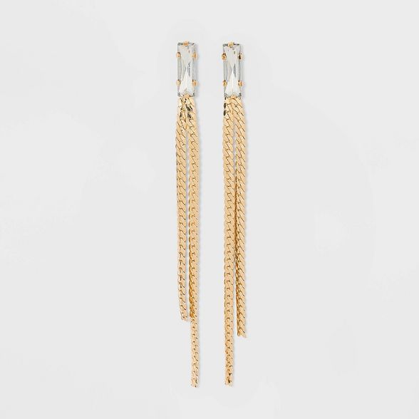 Stone and Chain Drop Earrings - A New Day™ Gold | Target